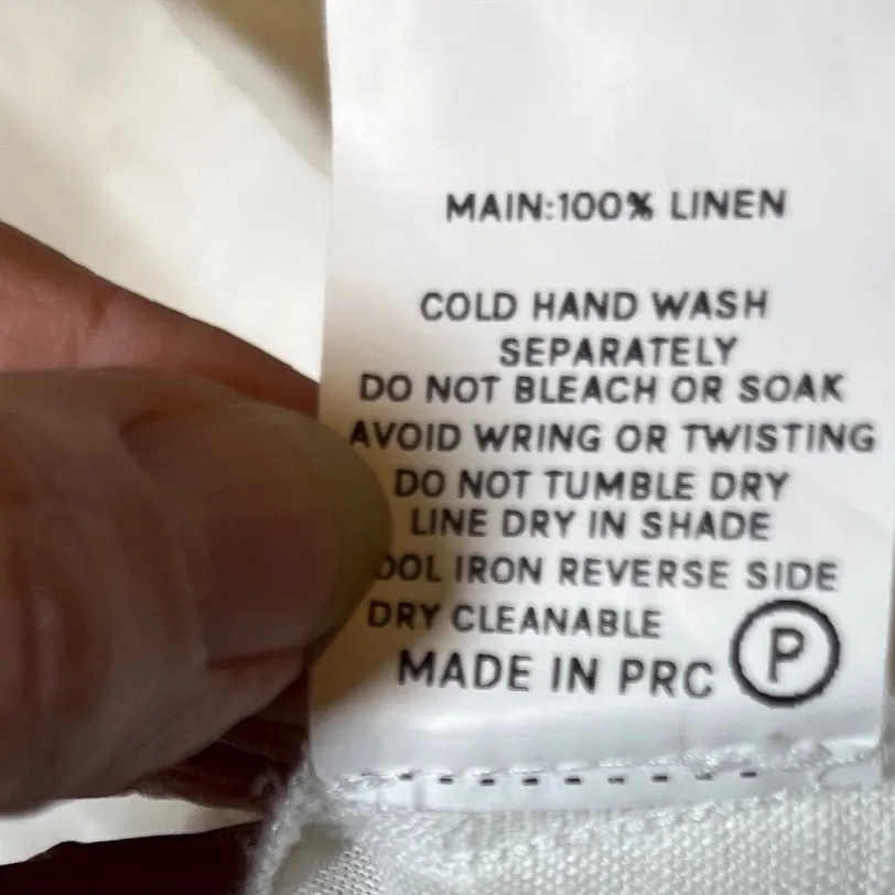 Esmaee 100% Linen Glow Blouse XS White Balloon Sleeve Peasant‎ Top Coastal Chic - Image 8