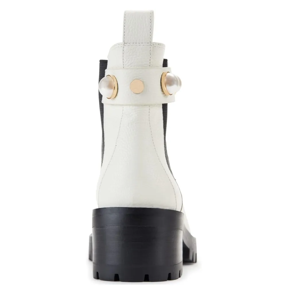 Karl Lagerfeld Paris Porshay Lug Sole Boots in Bone/White, Size 36 New w/o Box - Image 3