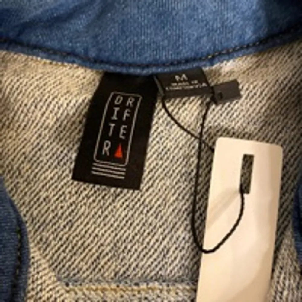 Minimalist Sleeveless Denim Shirt Dress Light Wash Drifter 100% Cotton Size M Blue Size M - Image 3