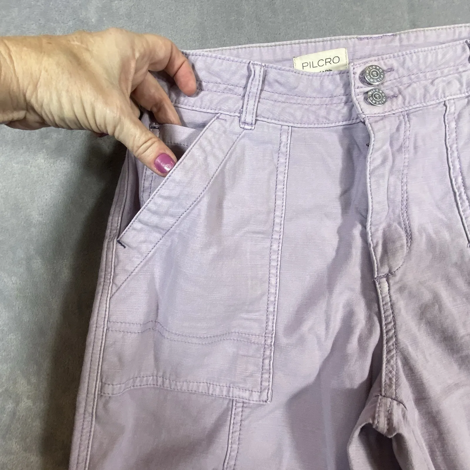 Pilcro by Anthropologie Pants 30 Lavender Wide Barrel‎ Leg Cropped Baggy Spring - Image 10