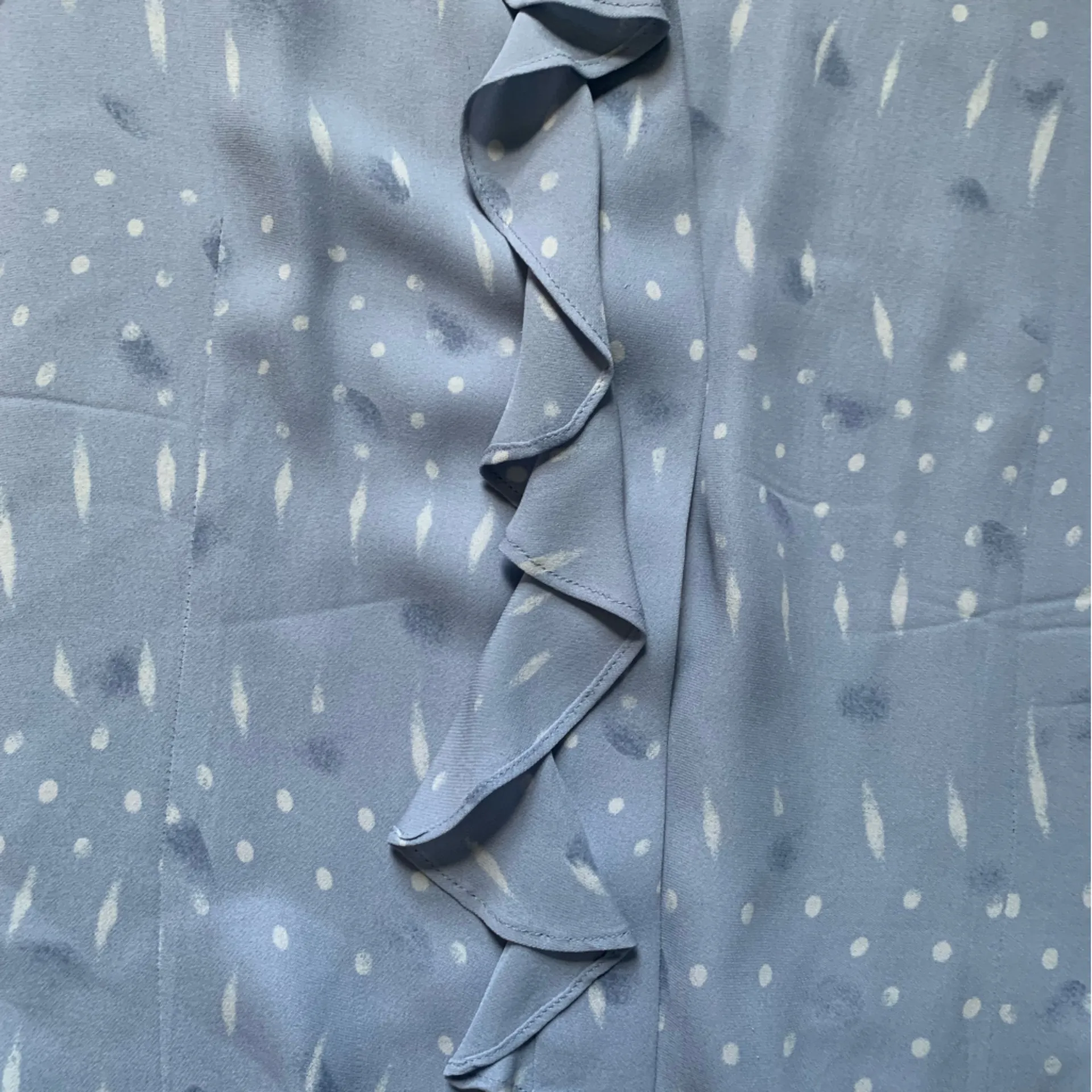 Caslon Blue Sleeveless Silk Ruffle Blouse L - Image 2