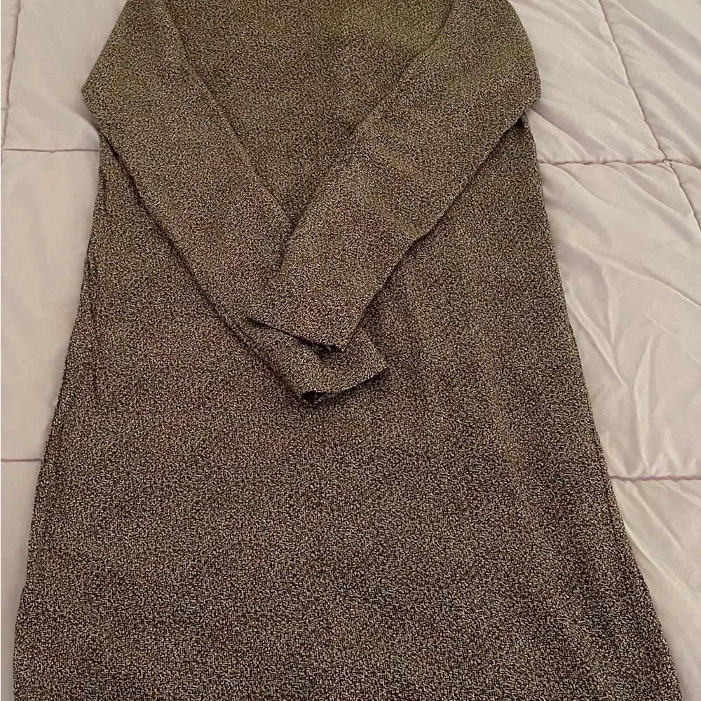 COS wool blend marled brown collared button down midi shirt dress, size XS fall - Image 11