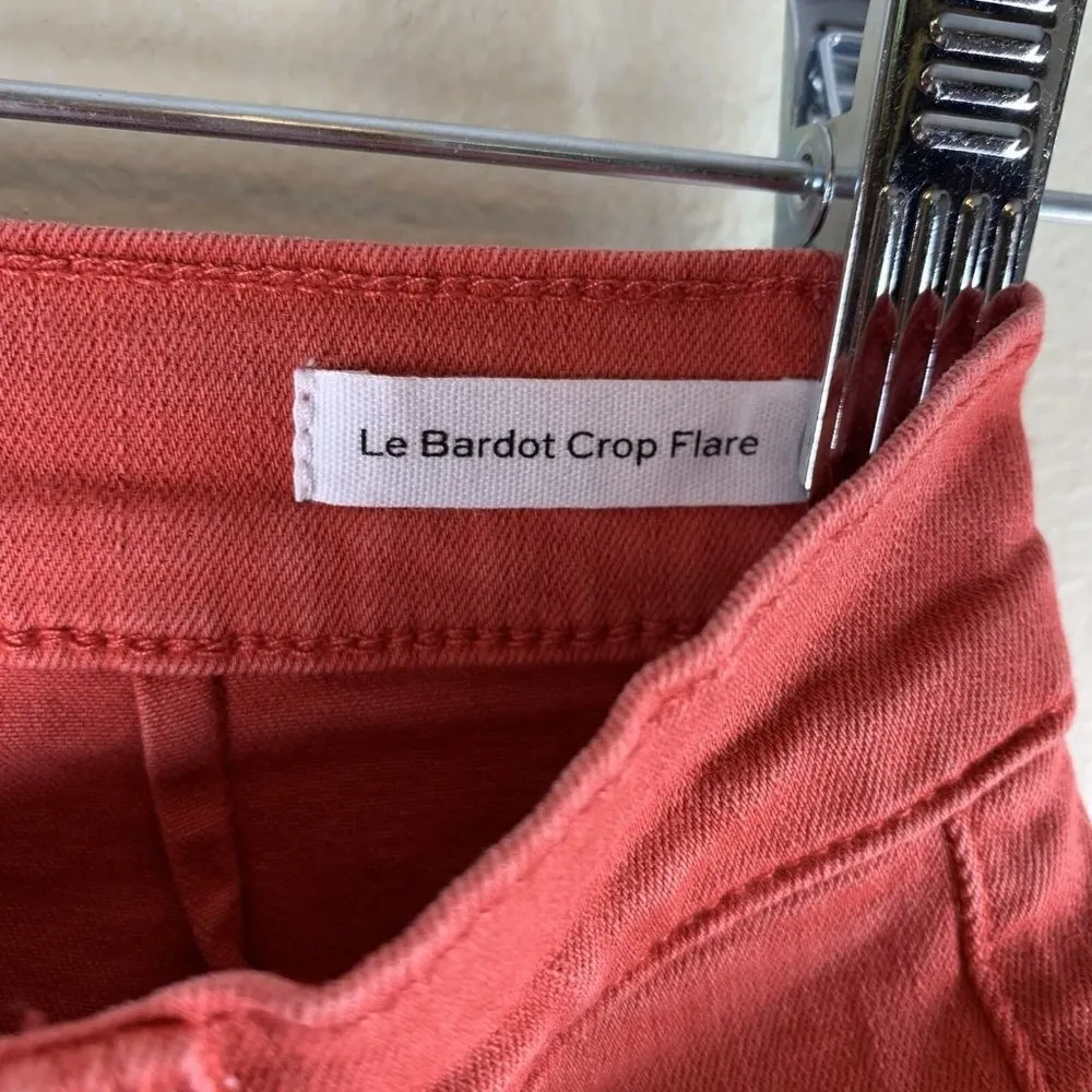 NWT Frame Denim Womens Le Bardot High Waist Crop Flare Jeans Cherry Size 24 - Image 9