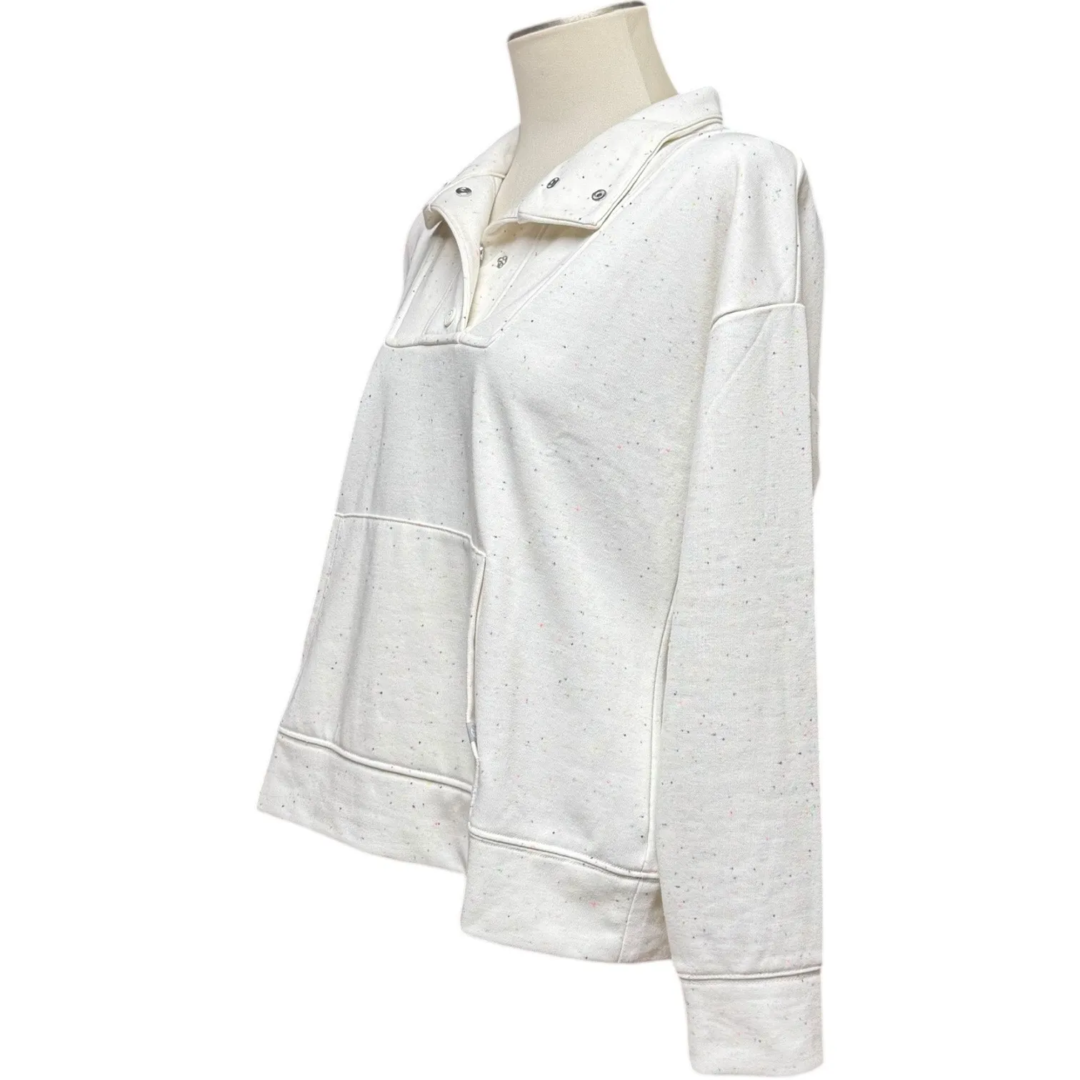 T by Talbots Pullover Long Sleeve Cream Off White Multi Color Speckle Medium - Image 3