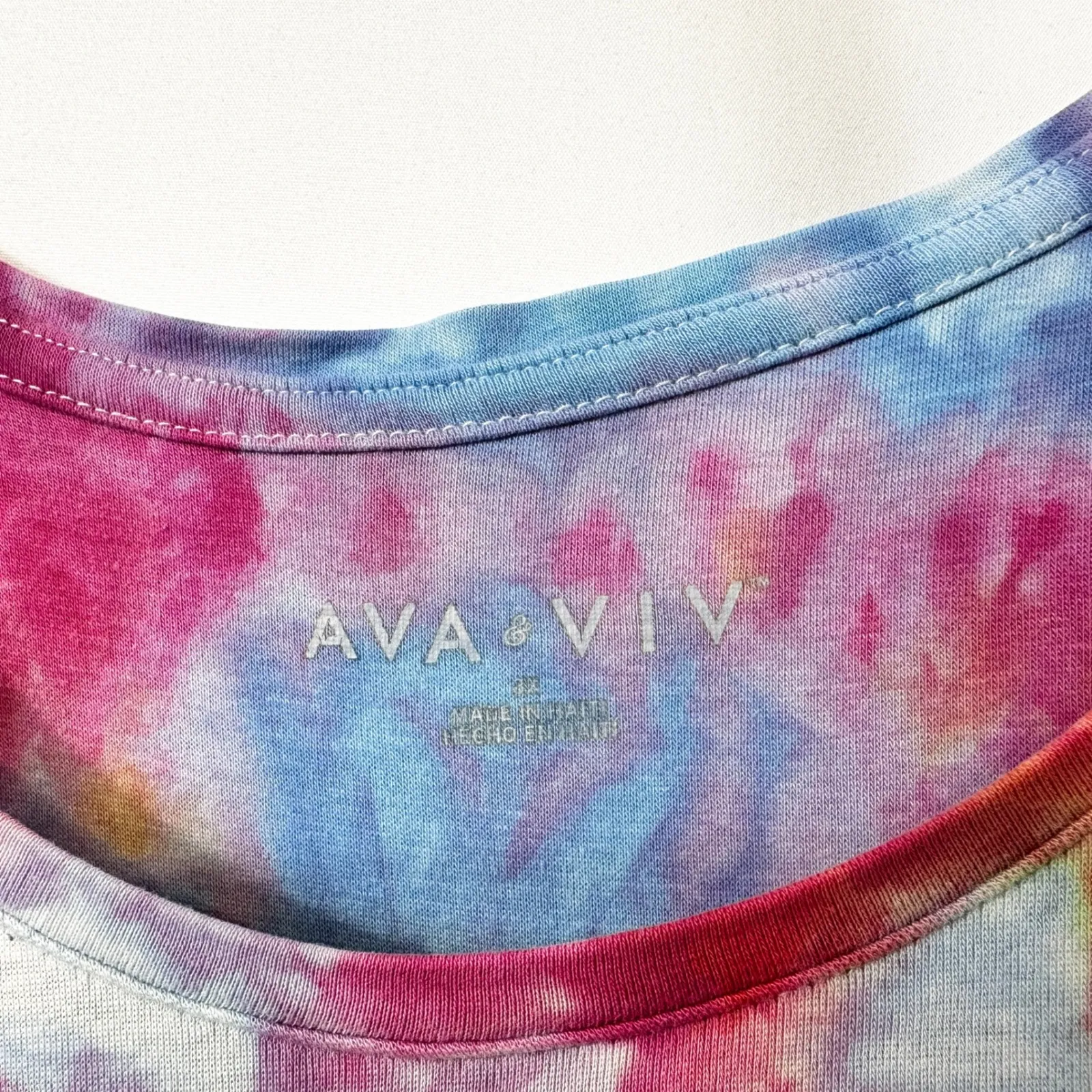 Ava & Viv Plus Size 3X Tank Top Tie Dye Handmade Red Orange Hippie Boho 1778 - Image 7