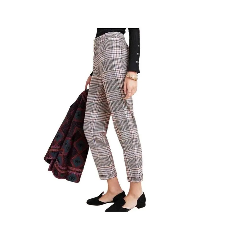 Anthropologie Malcolm plaid tapered trouser pant size  2 - Image 11
