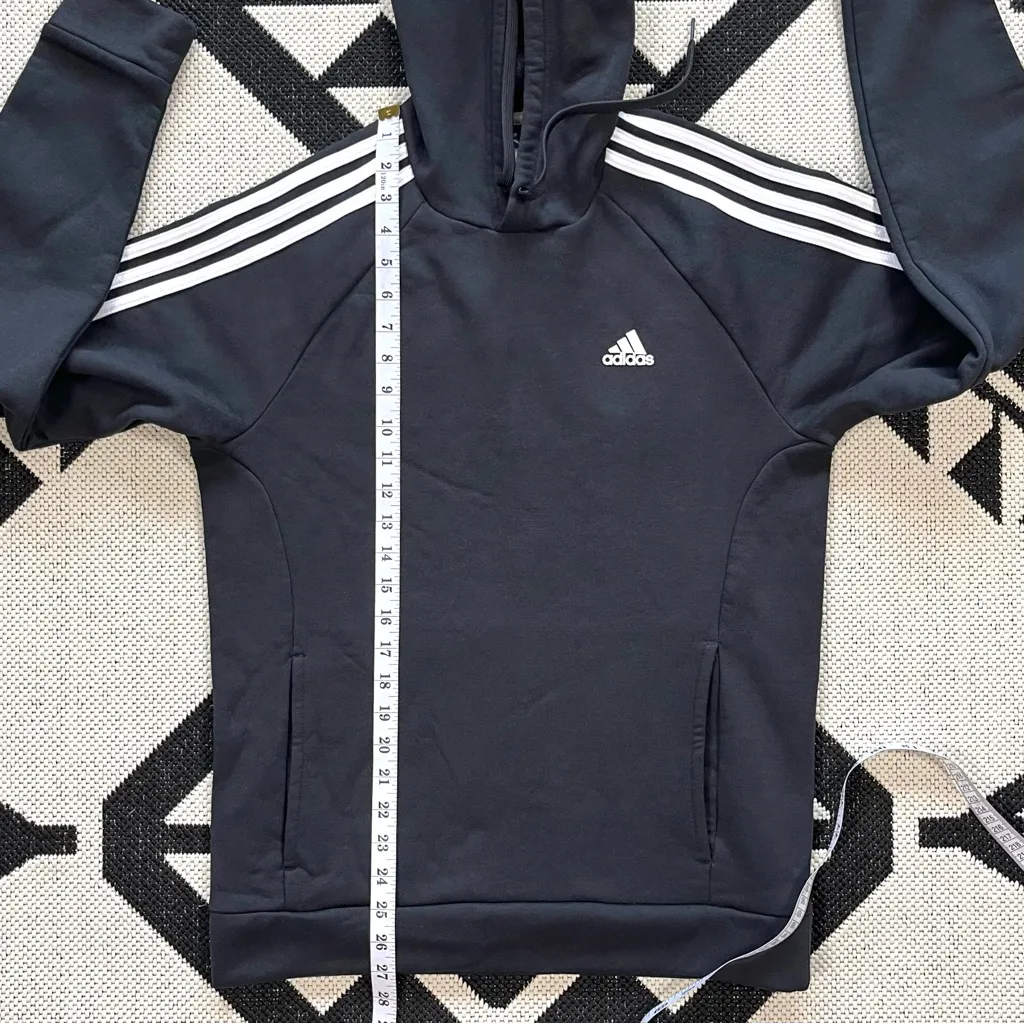 Two Adidas Essentials 3-Stripe Pullover Hoodies Black & Pink Medium - Image 5