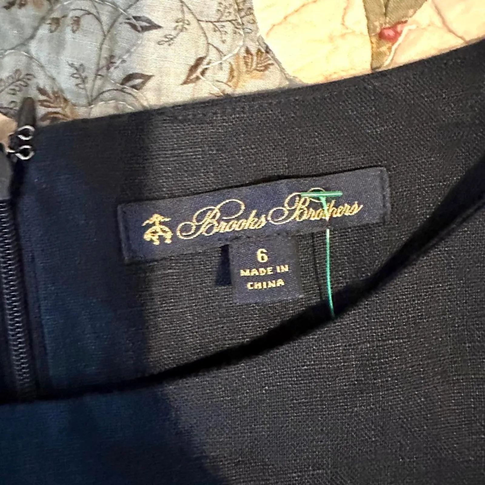 Navy Brooks Brothers old money linen dress with chore pockets - Image 5