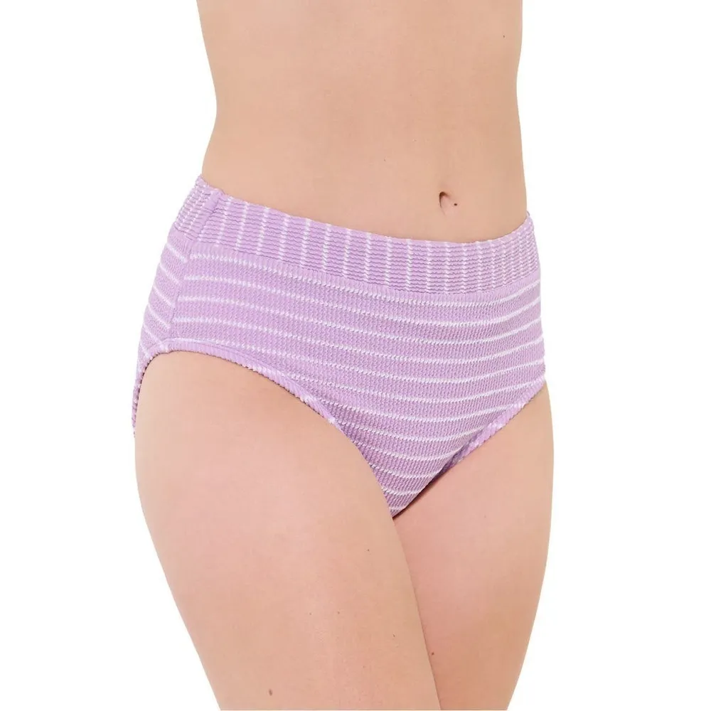 Freshwater Ribbed Bralette Top High Waisted‎ Bikini Size XXL (20) NWT Lilac Purple - Image 3
