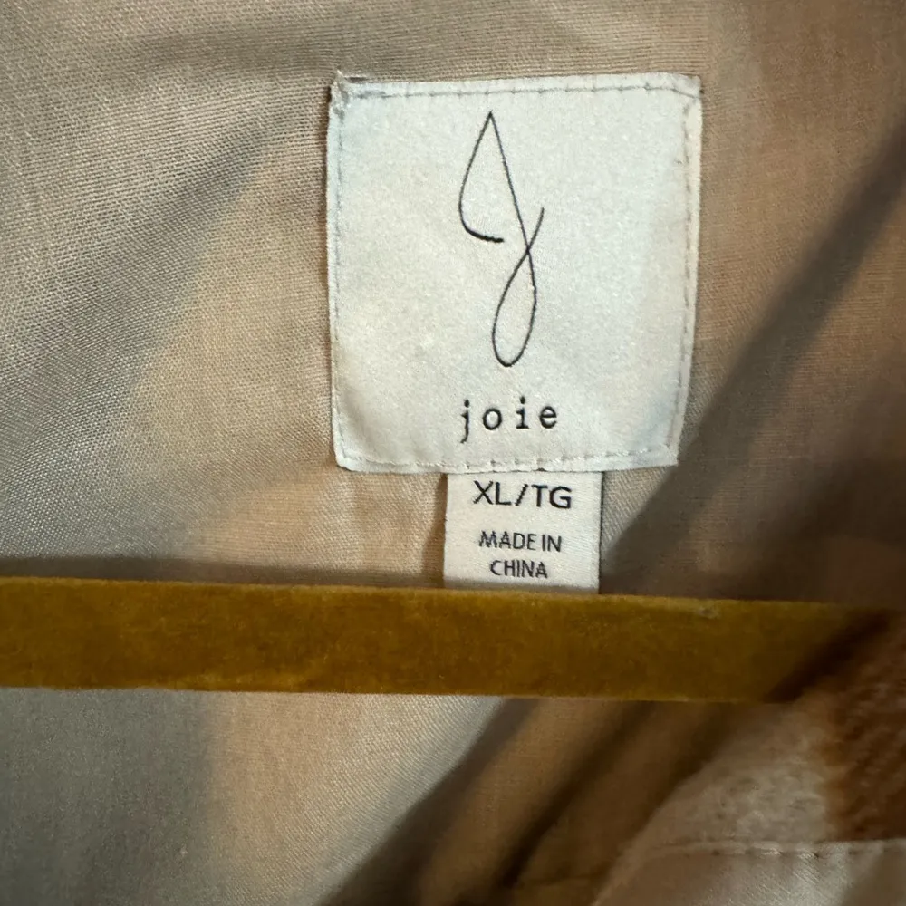 Joie  Tan Plaid Cropped Fleece Jacket - Image 3