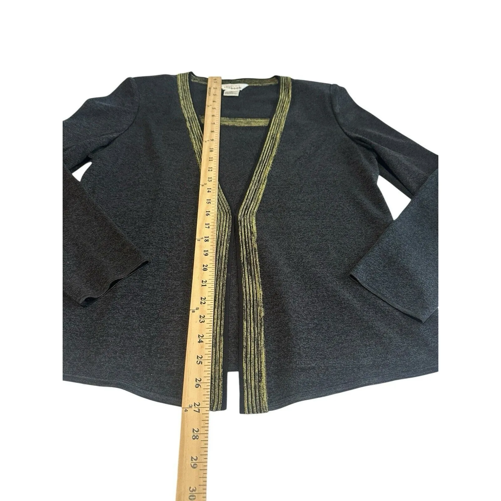 Exclusively Misook Women’s Size Large Black Sweater Cardigan Travel Knit #B2-3‎ - Image 5