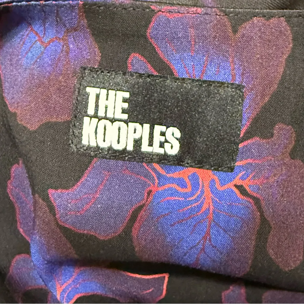 The Kooples Iris Floral Twist Knot Mini Dress Purple Black NWT Size 2 - Image 6
