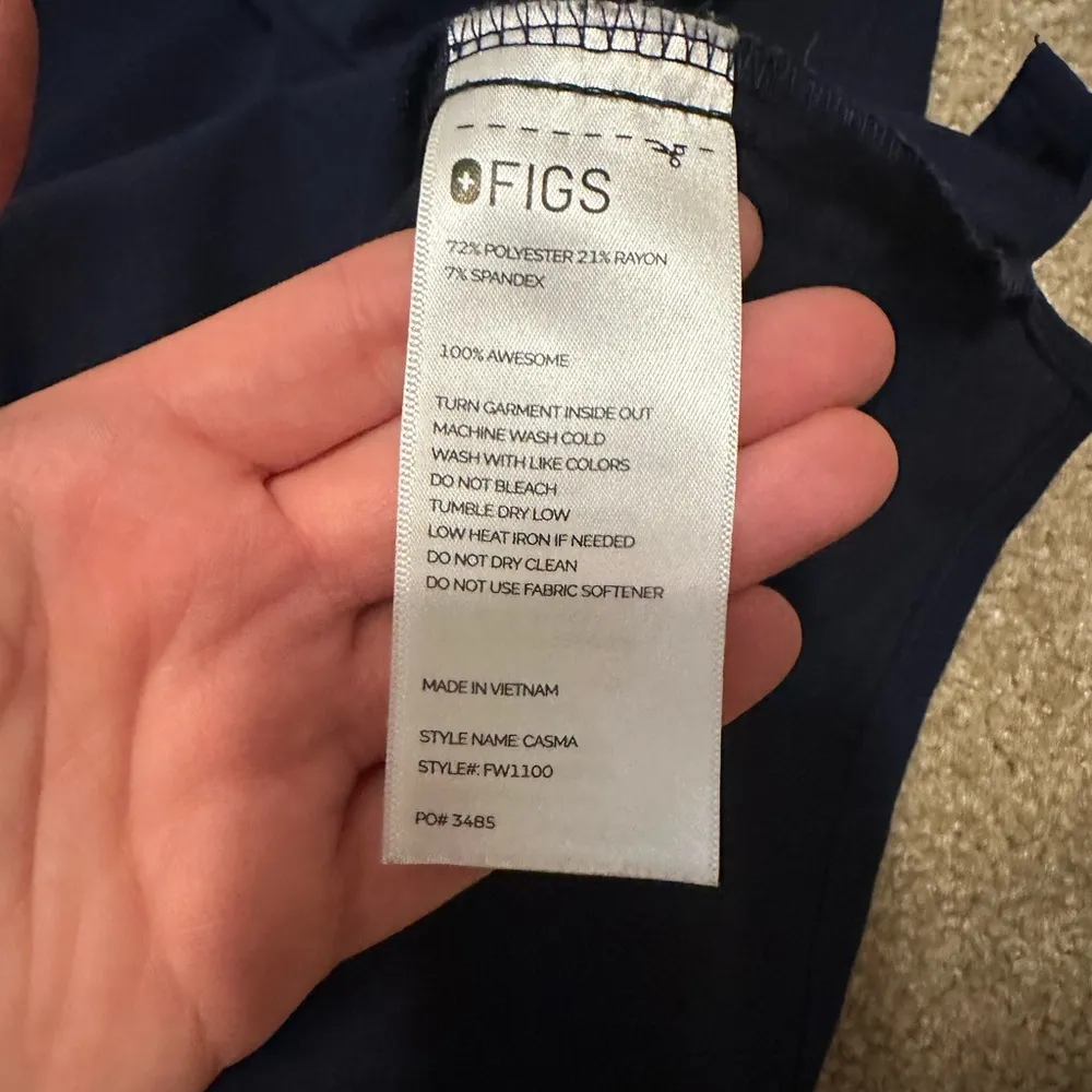 Casma Three-Pocket Scrub Top™ Navy Size XL - Image 7