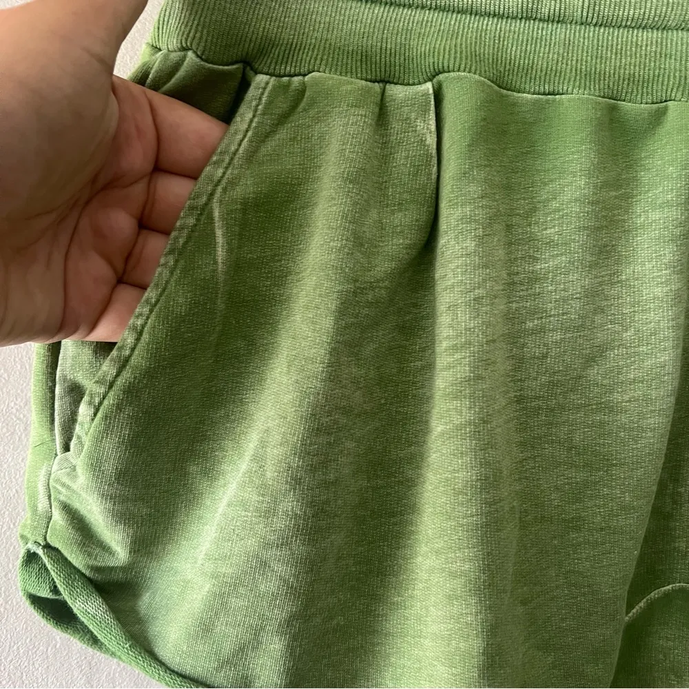 Free People Intimately Green Soft High Waisted Shorts Size XS - Image 4
