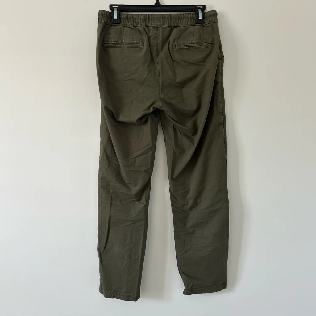 Pact Organic Cotton Twill Pull On Pants Olive Green Olivine Small - Image 2