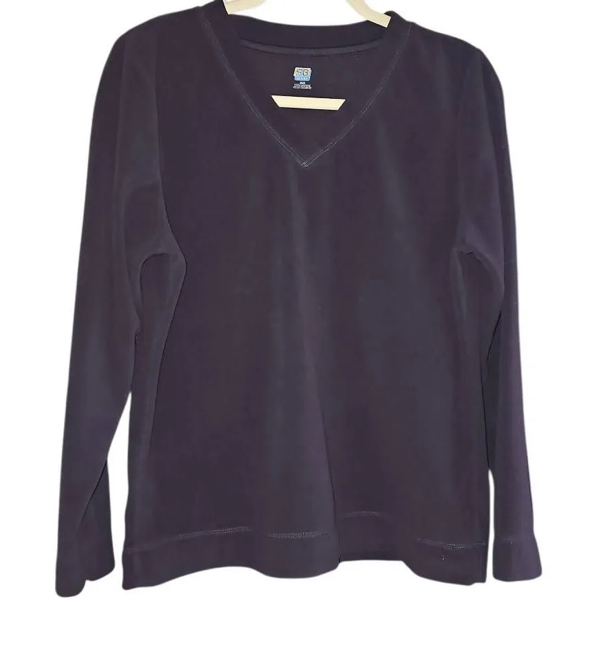 SJB Active Plum Purple fleece Sweater. Longsleeve, crewneck. Size Medium - Image 1