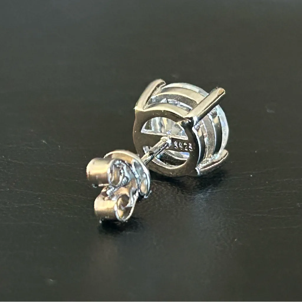 8mm D Color VVS1 Moissanite Stud Earrings Screw Real 925 Sterling Silver 4 Prong - Image 8
