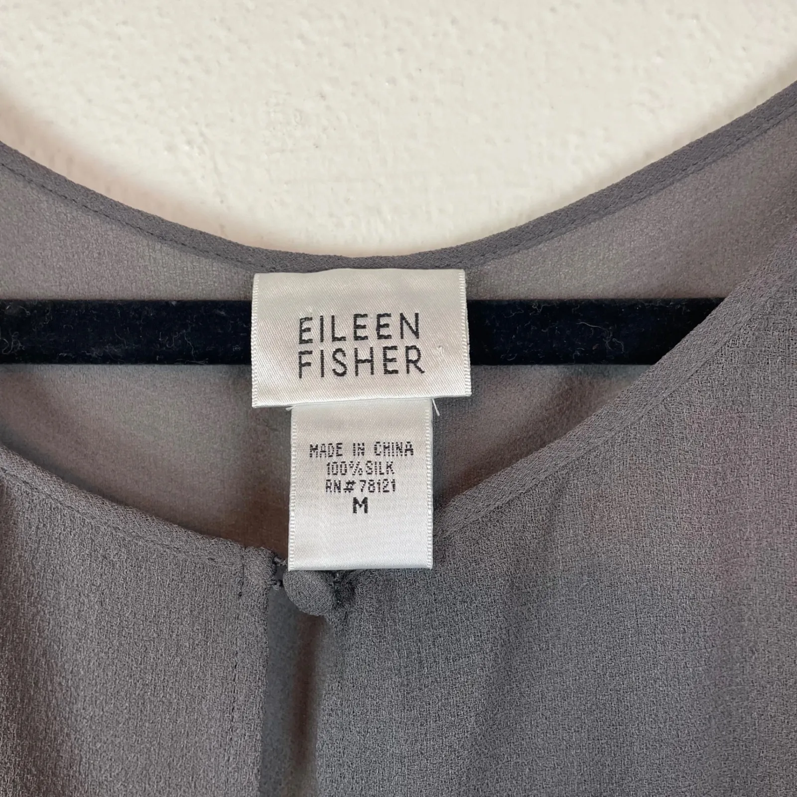 Eileen Fisher Gray Silk Sheer Long Sleeve Open Front Cardigan Top w/ Scarf M - Image 3