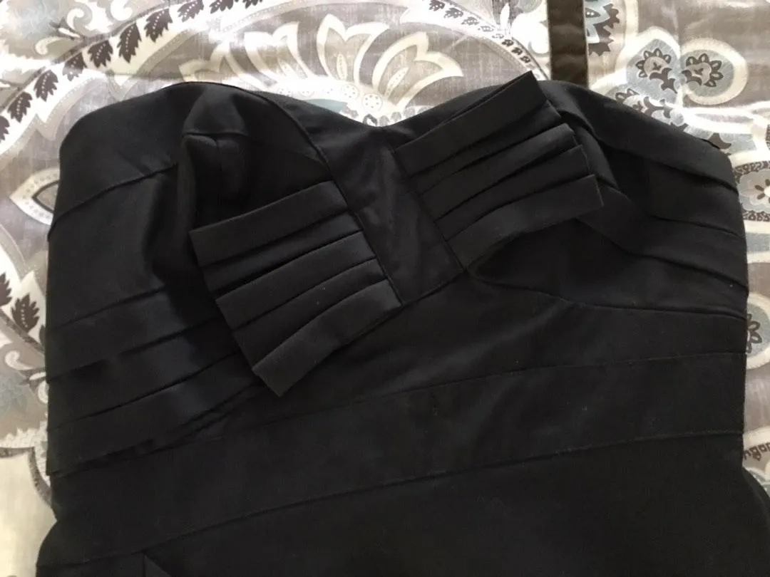 MM Couture Black Strapless Dress - Image 3