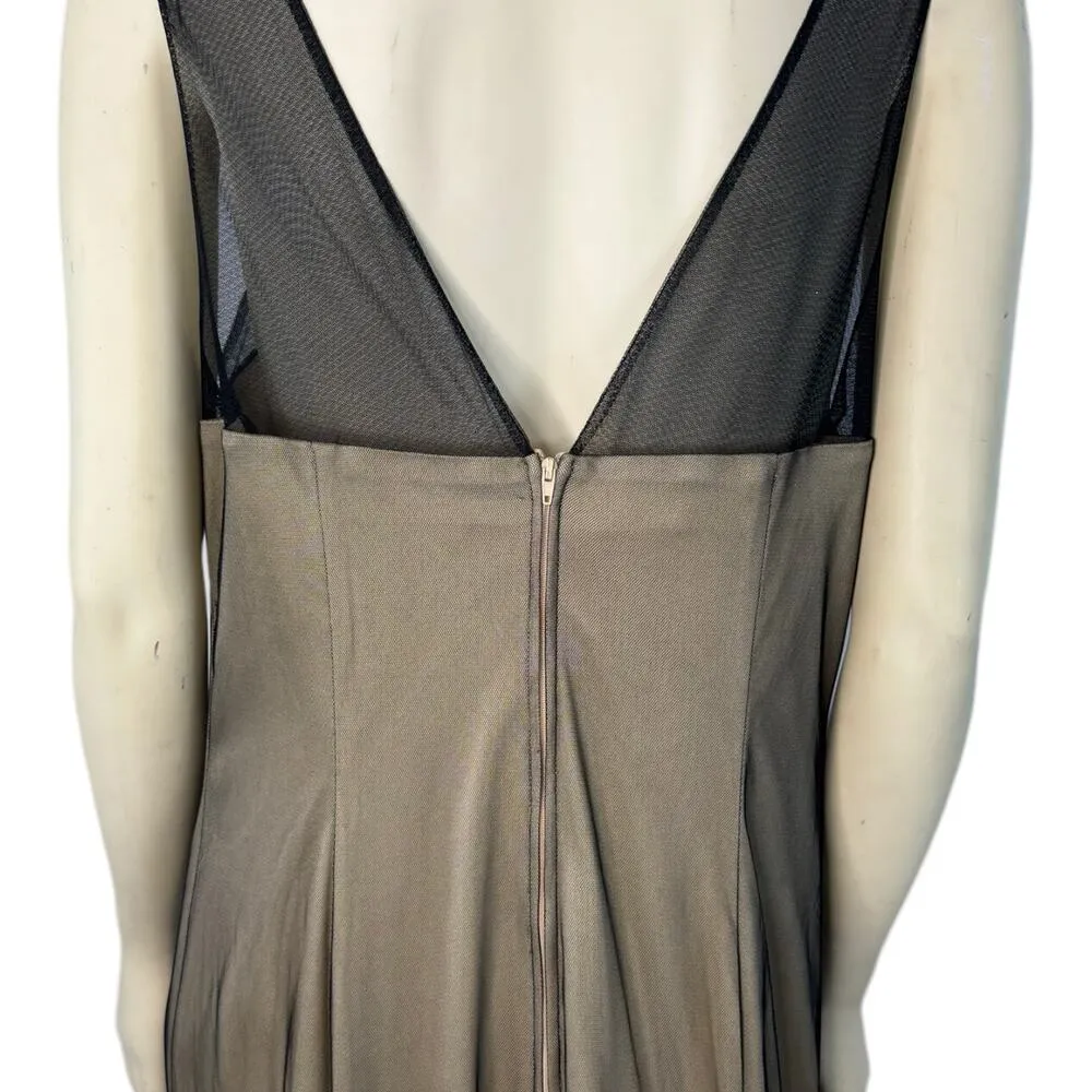 DEB mermaid style nude, black mesh overlay jeweled neckline sleeveless size 14 - Image 10