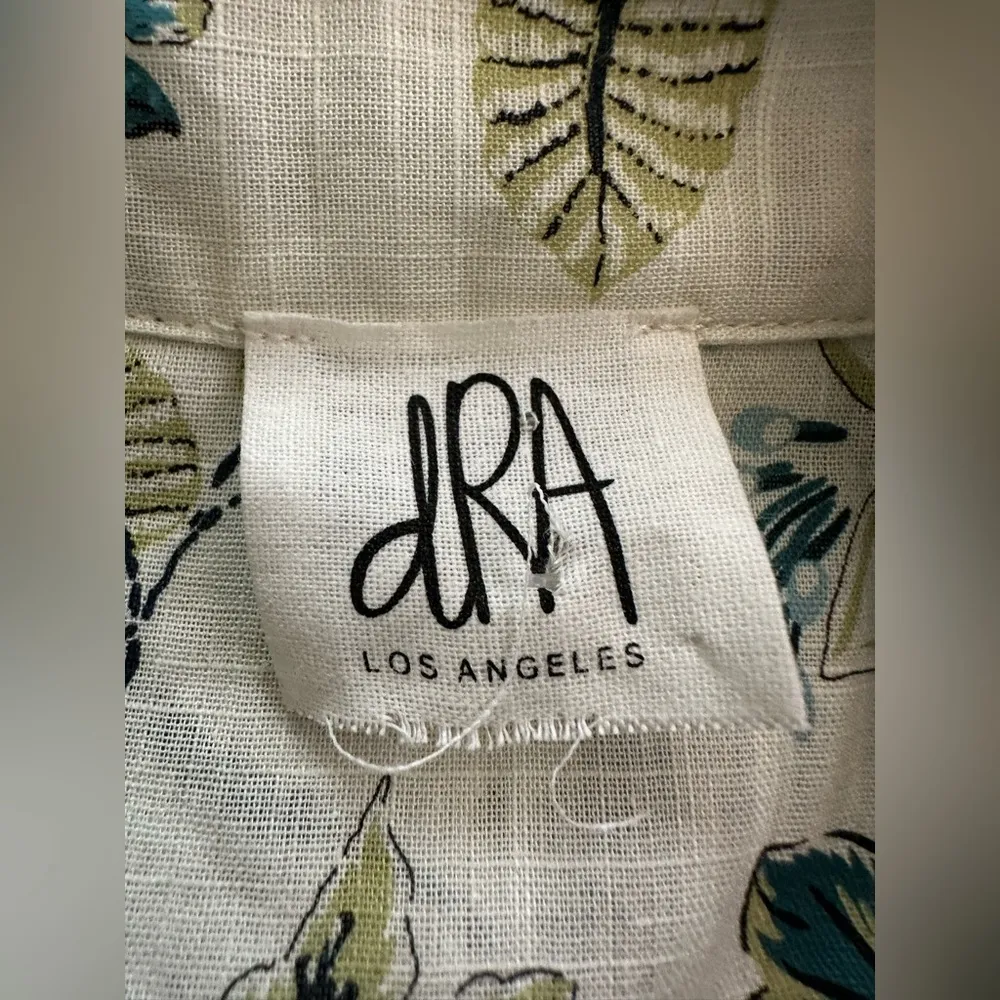 Anthropologie DRA Los Angeles Floral button up jumpsuit Pocket detail Fits M/L Blue Size undefined - Image 15