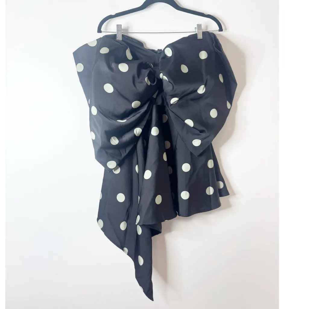 Bardot Brydie Bow Front Polka Dot Mini Dress XXL - Image 6