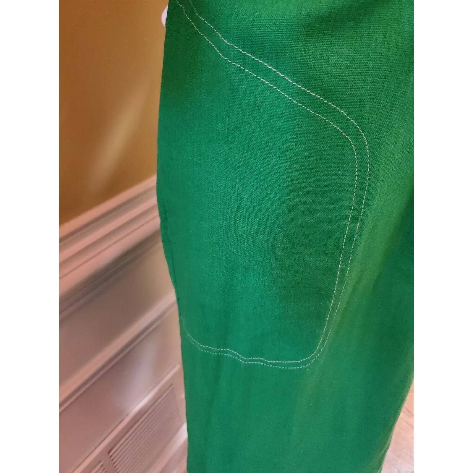 Who What Wear Linen Rayon Green Dress Small - Image 4