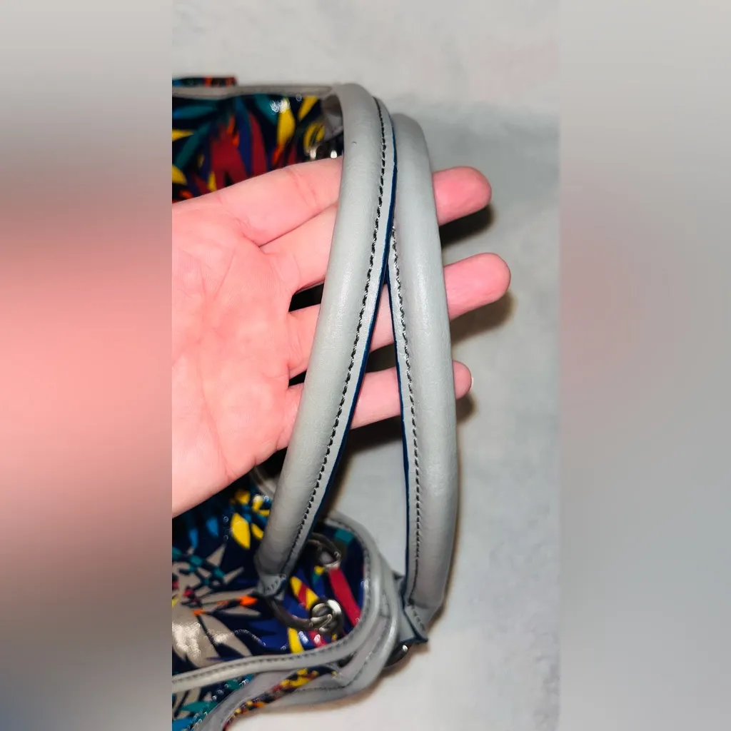 PLUM Tropical Print Hobo Slouch Bag Red - Image 7