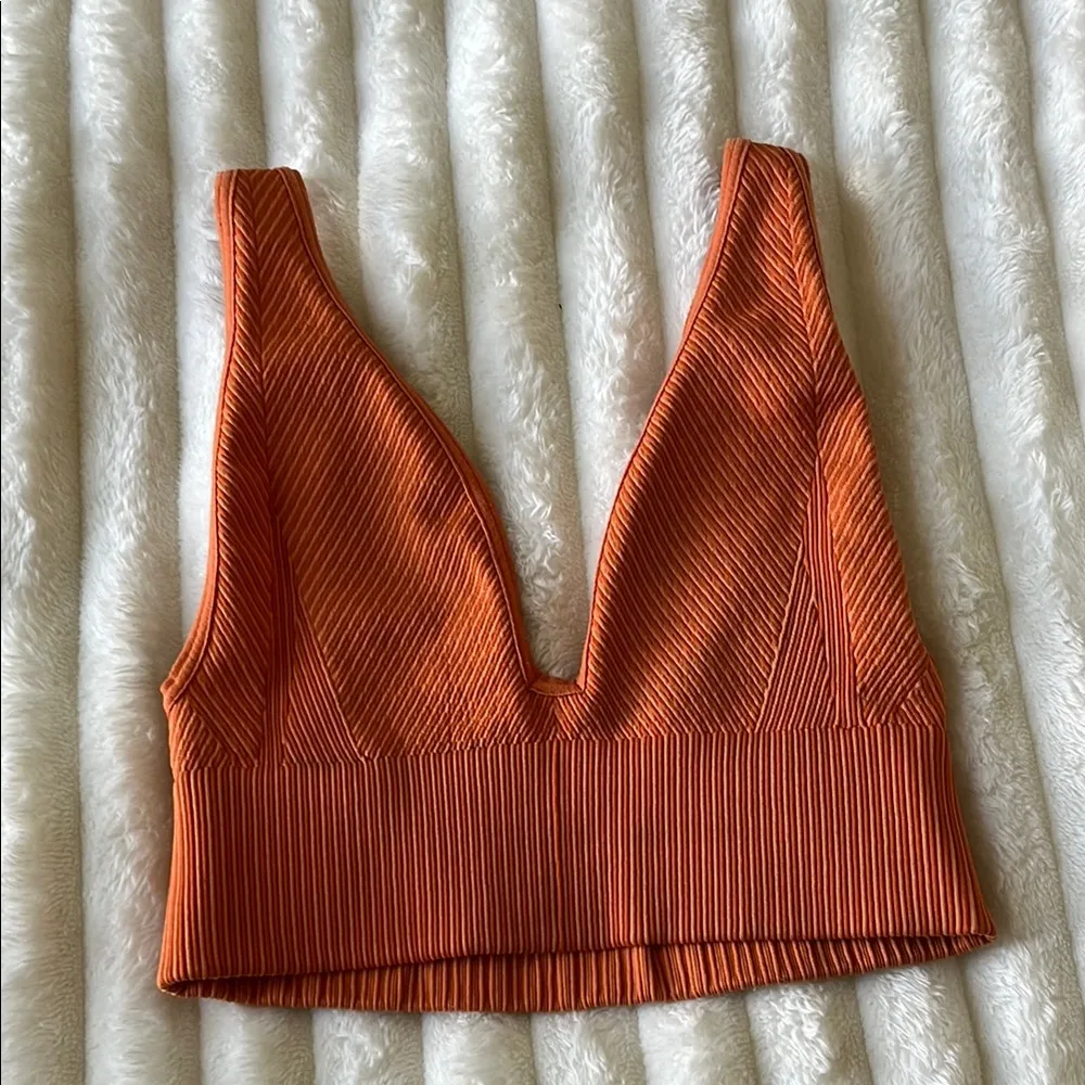 Urban Outfitters Orange ribbed bralette - Image 3