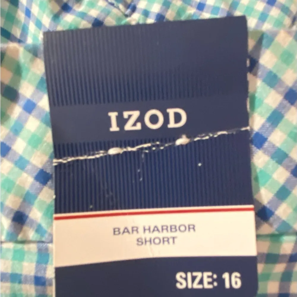 Izod Plus Size women’s Bar Harbor blue green plaid shorts 7" inseam sz 16 - Image 6