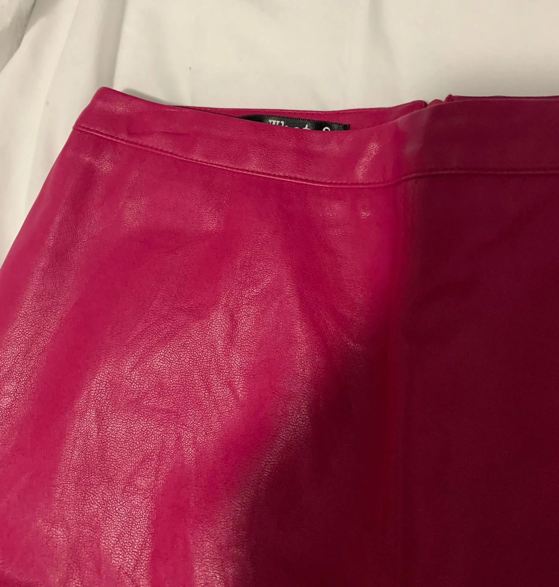 Hot Pink Leather Skirt - Image 5