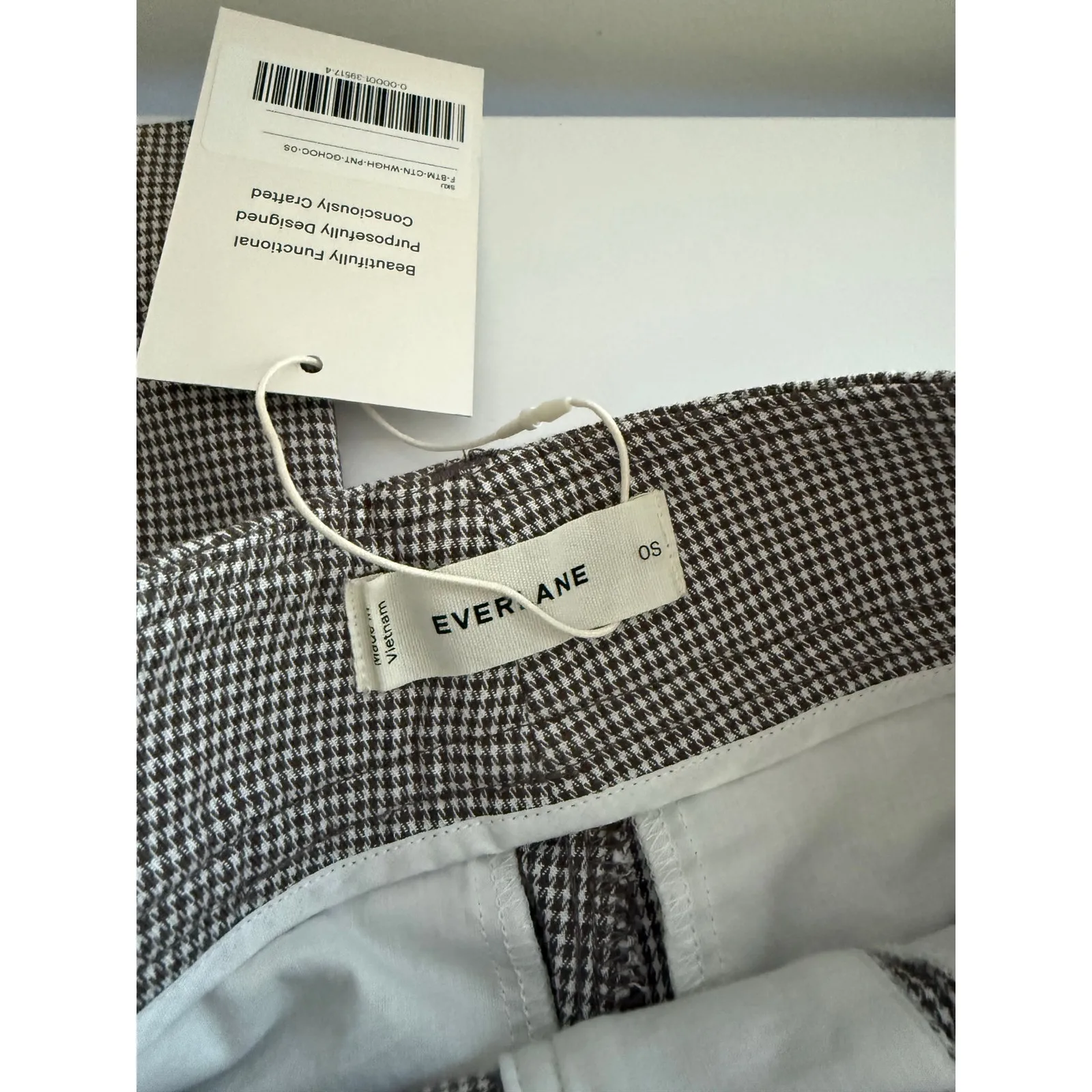 $148 New Everlane The Draper Pleated Pant - 0S - Taupe Gingham 30” inseam - Image 8