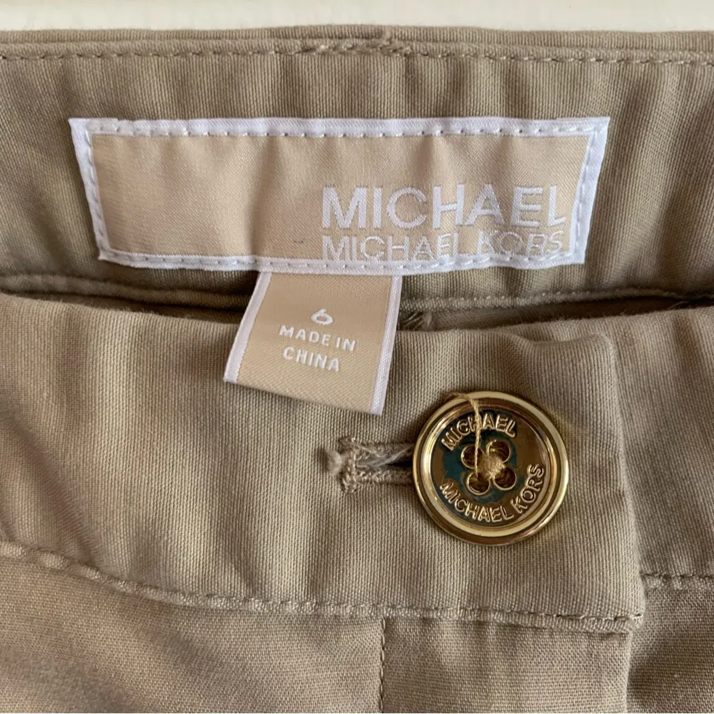 Michael Kors Skinny Khaki Pants Tan Size 6 - Image 6