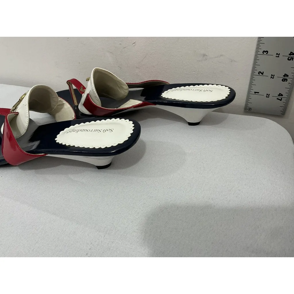 Womans Soft Surroundings 10 C Multicolor Nautical Thong Slip On Sandals NWOT - Image 4