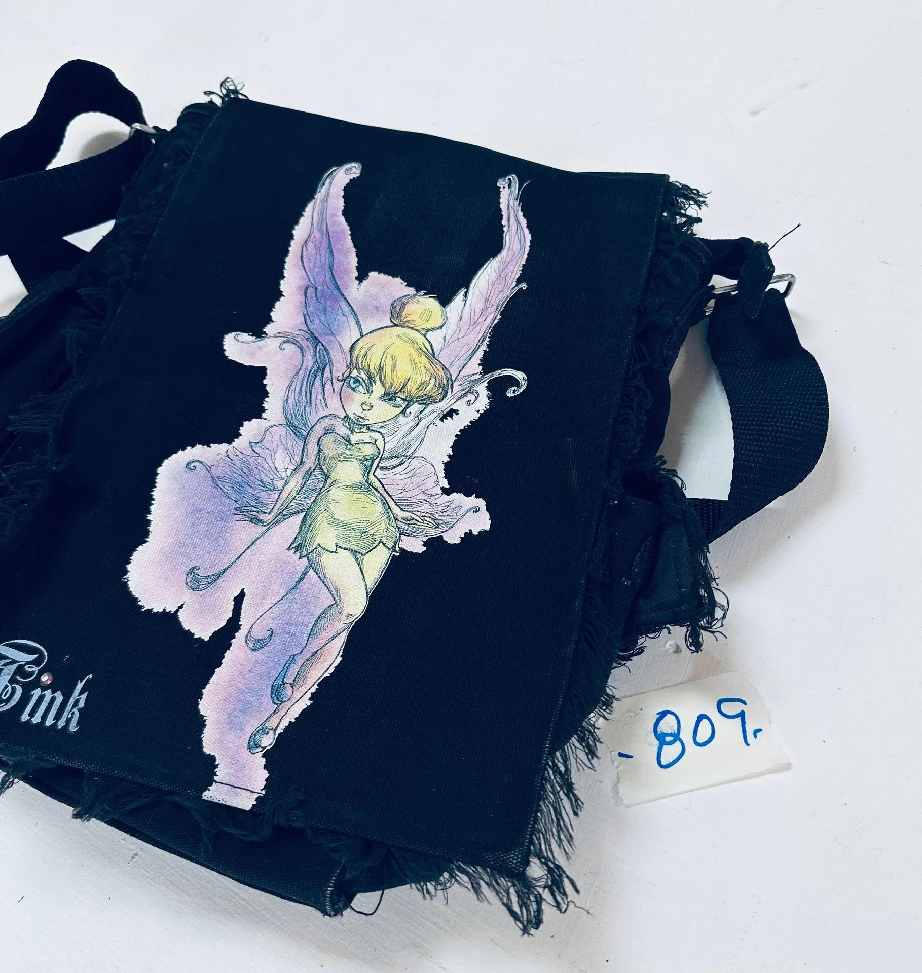 Disney Tinkerbell Large Tote Bag Crossbody Shoulder Bag black - Image 5