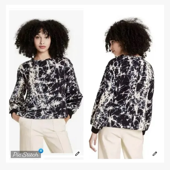 Rachel Comey Target Marble Print Hi Low Sweatshirt - Image 2