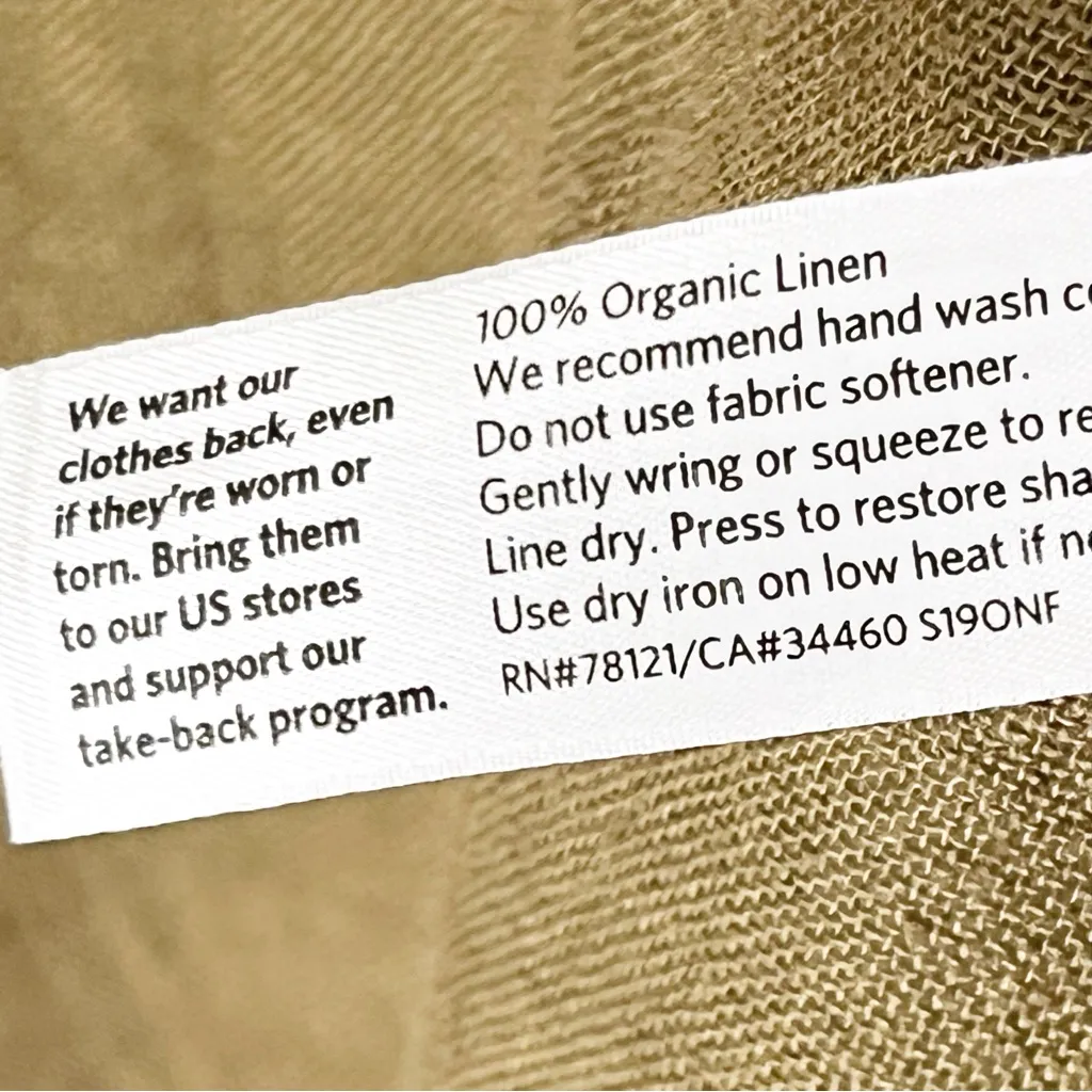 EILEEN FISHER 100% Organic Linen Gauzy Drop Shoulder Tunic Top, Size XXS/XS - Image 4