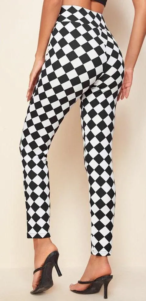 Checkered Print Skinny Pants...New - Image 3