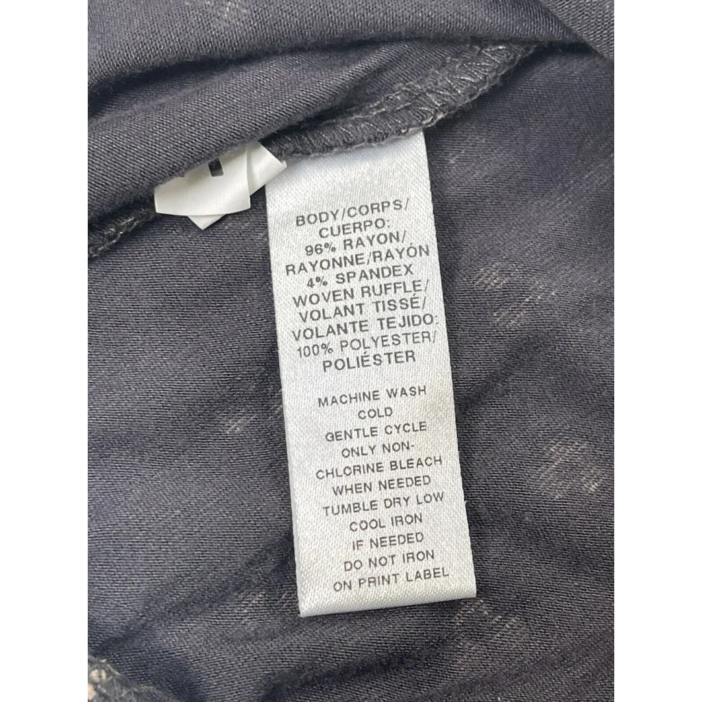 Ann Taylor Loft Women's Sz M Sleeveless Rufle Front Blouse Gray - Image 11