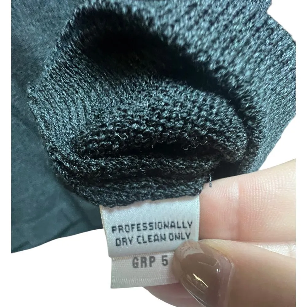 St. John Knit Mock Neck Top Back Zip Gray Medium - Image 5