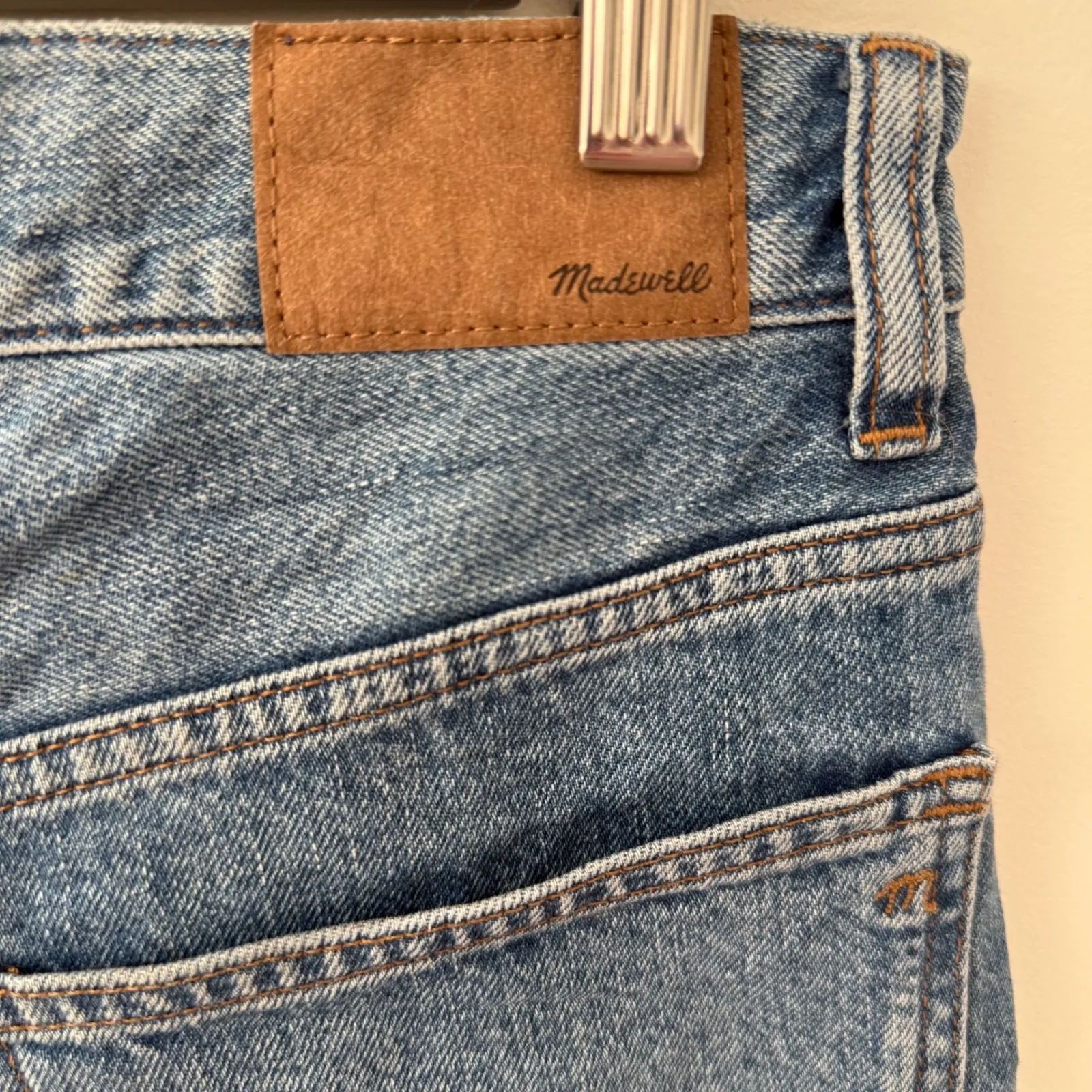 Madewell Women's The Rail Straight Jean‎ AC2 Reston Wash Rigid Size 25 - Image 9
