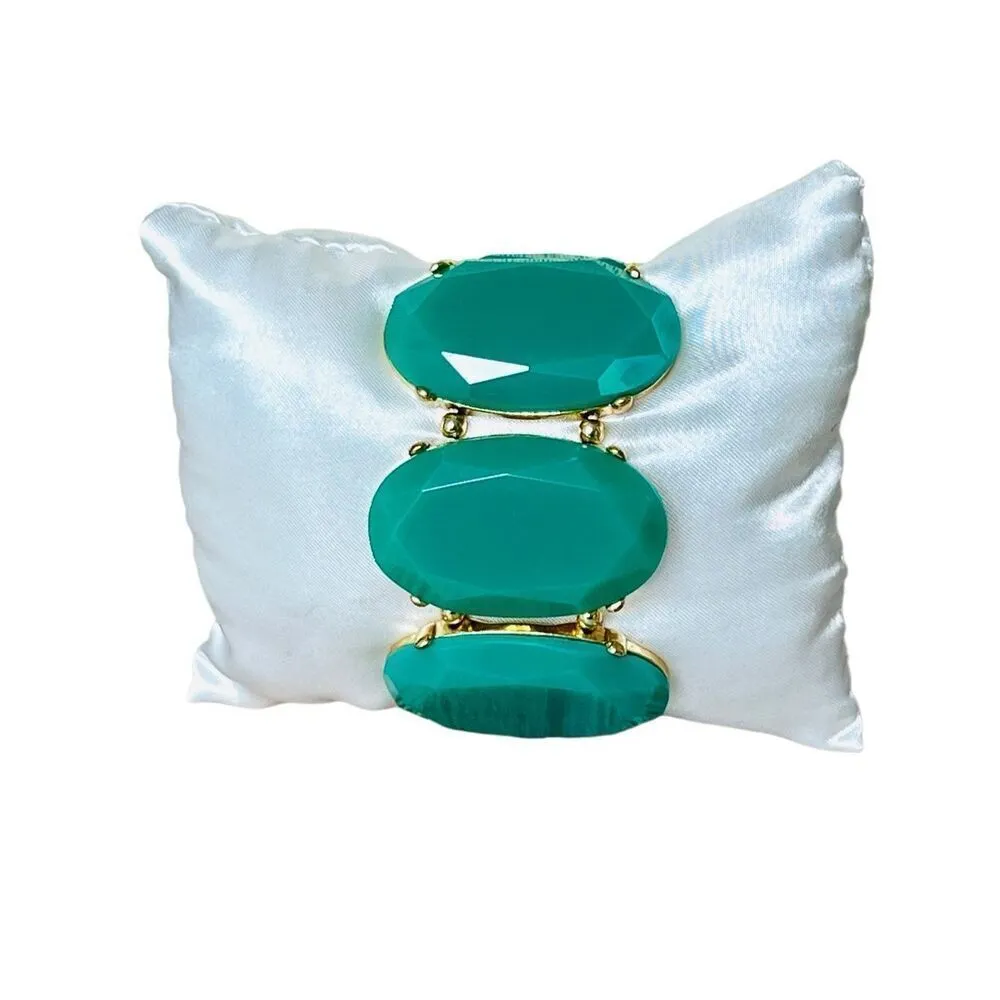 Tasha 3pc Fashion Jewelry Set Green‎ Statement Necklace Dangle Earrings Bracelet Green - Image 3