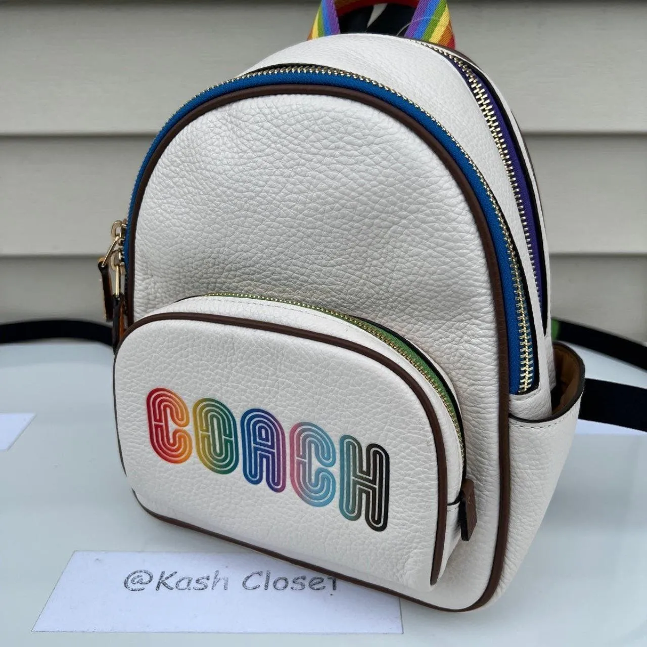 Coach GoldChalk Multi Mini Court Backpack - Image 3