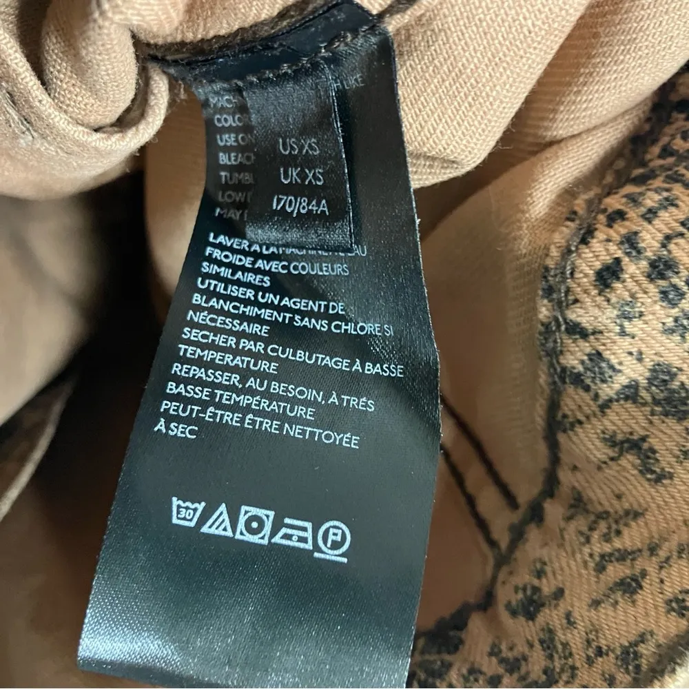 Free People | Brown Snakeskin Button Front Denim Style Jacket XS - Image 5