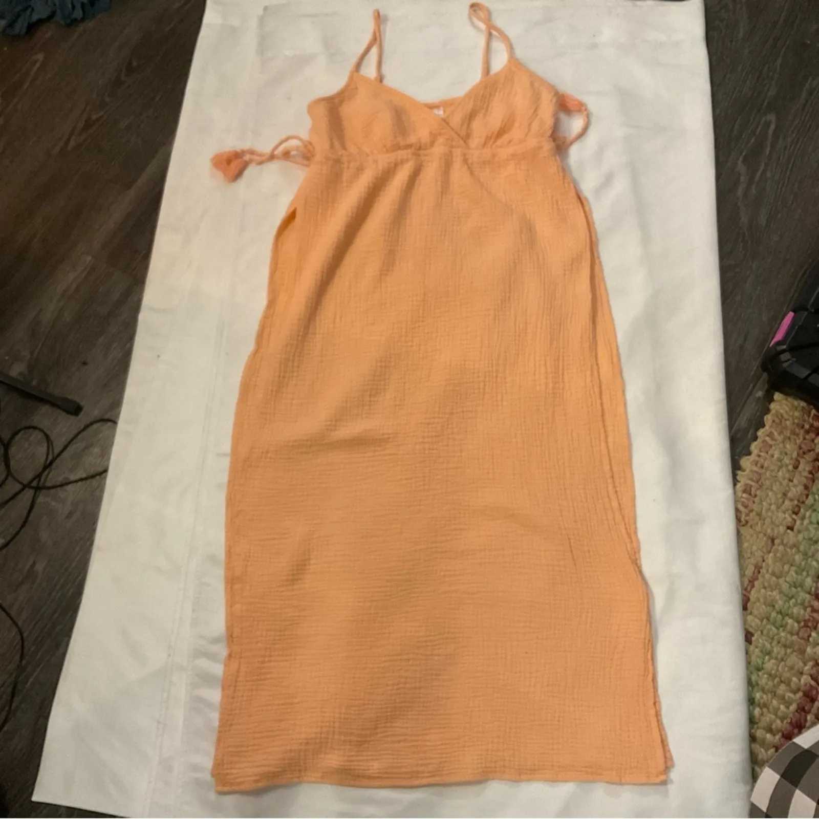 Xhilaration Peach Coverup M Resortwear Bohemian Swim Mermaid Vacation Beach - Image 5