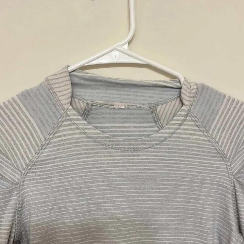 Lululemon  womens striped running Long Sleeve 6 - Image 4