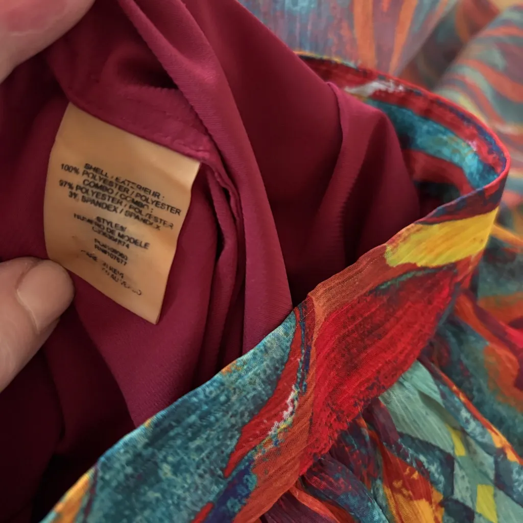 Alice & Olivia Miabella Maxi Skirt Sheer Flowy Wrap Tribal Multi Colored Size XS - Image 14