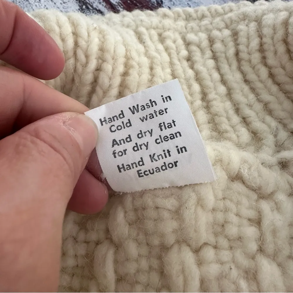 Vintage 100% Wool Made in Equador Collared Pullover Sweater Size XL - Image 6