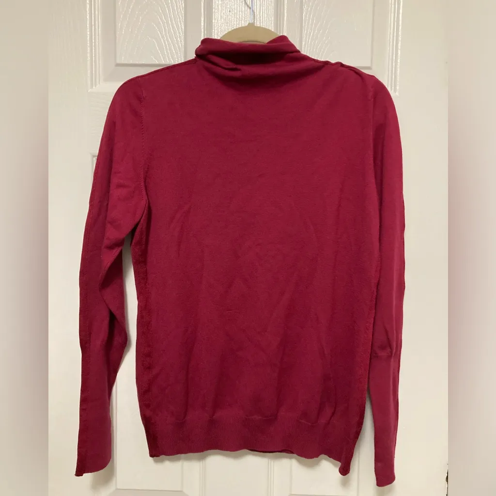 Neiman Marcus Exclusive Vintage Wine Silk Blend Turtleneck Sweater - Image 8