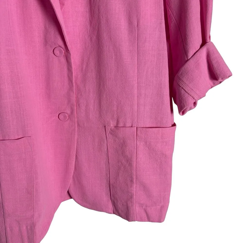 Storets Brianna Pink Oversized Blazer Jacket Size Medium - Image 9